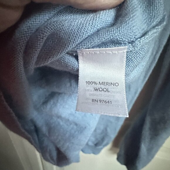J Jill Sweater Womens Small‎ Light Blue Merino Wool Long Sleeve Round Neck - Picture 5 of 7